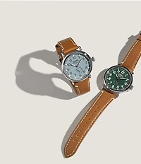 SHINOLA Men's Runwell Quartz Analog Brown Leather Strap Watch
