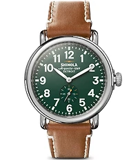 SHINOLA Men's Runwell Quartz Analog Brown Leather Strap Watch