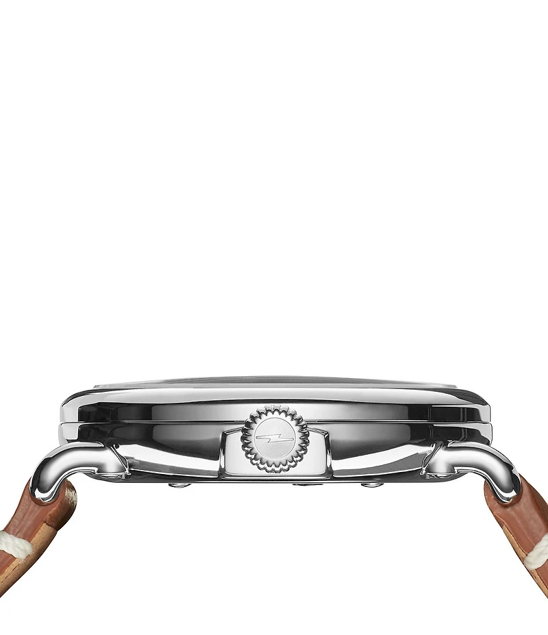 SHINOLA Men's Runwell Quartz Analog Brown Leather Strap Watch