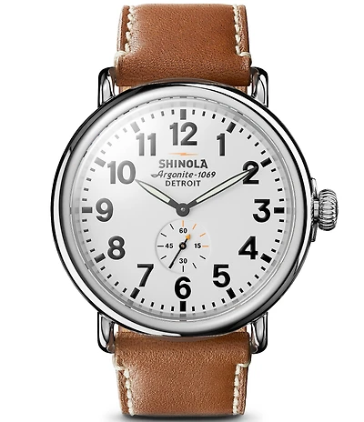 SHINOLA Men's Runwell Quartz Analog Tan Leather Strap Watch