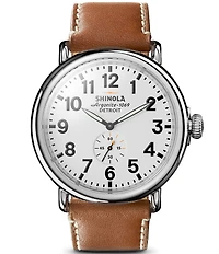 SHINOLA Men's Runwell Quartz Analog Tan Leather Strap Watch