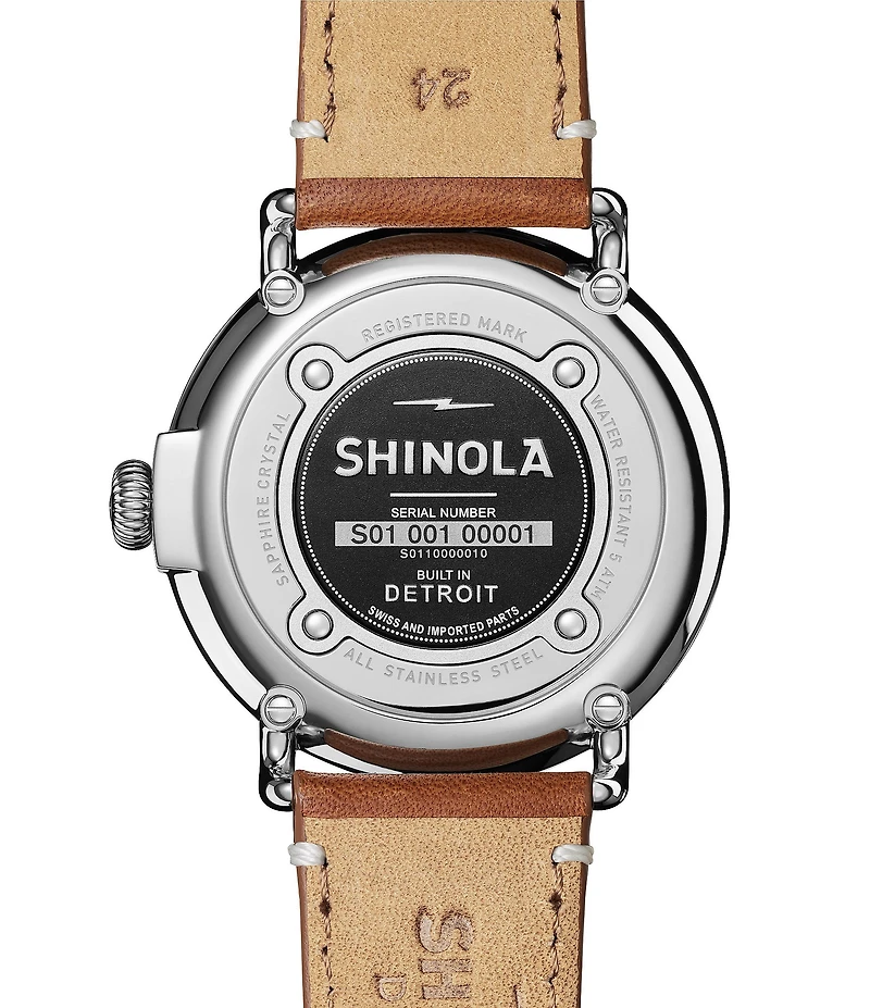 SHINOLA Men's Runwell Quartz Analog Tan Leather Strap Watch
