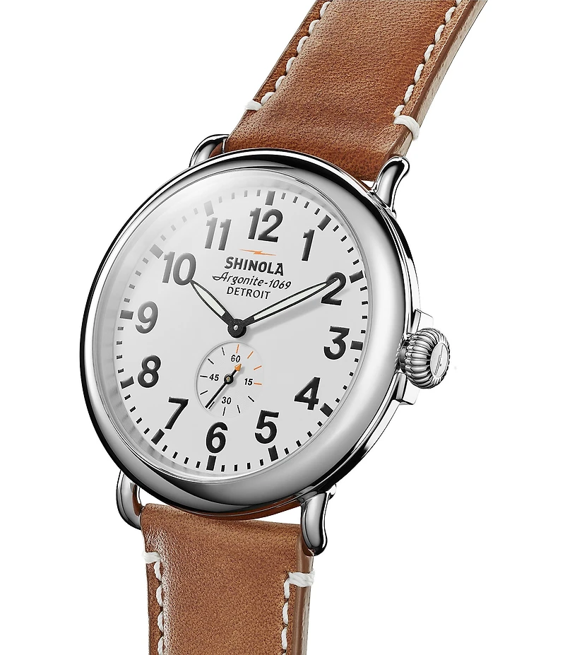 SHINOLA Men's Runwell Quartz Analog Tan Leather Strap Watch