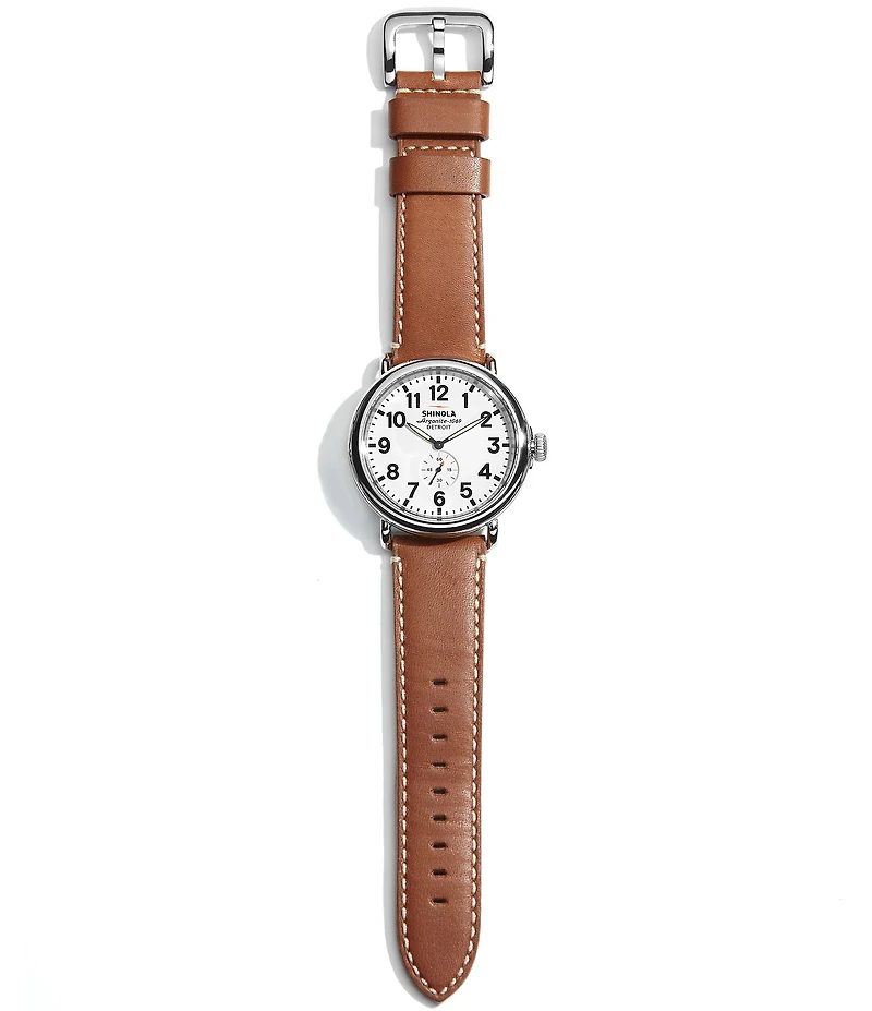 SHINOLA Men's Runwell Quartz Analog Tan Leather Strap Watch