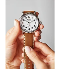 SHINOLA Men's Runwell Quartz Analog Tan Leather Strap Watch