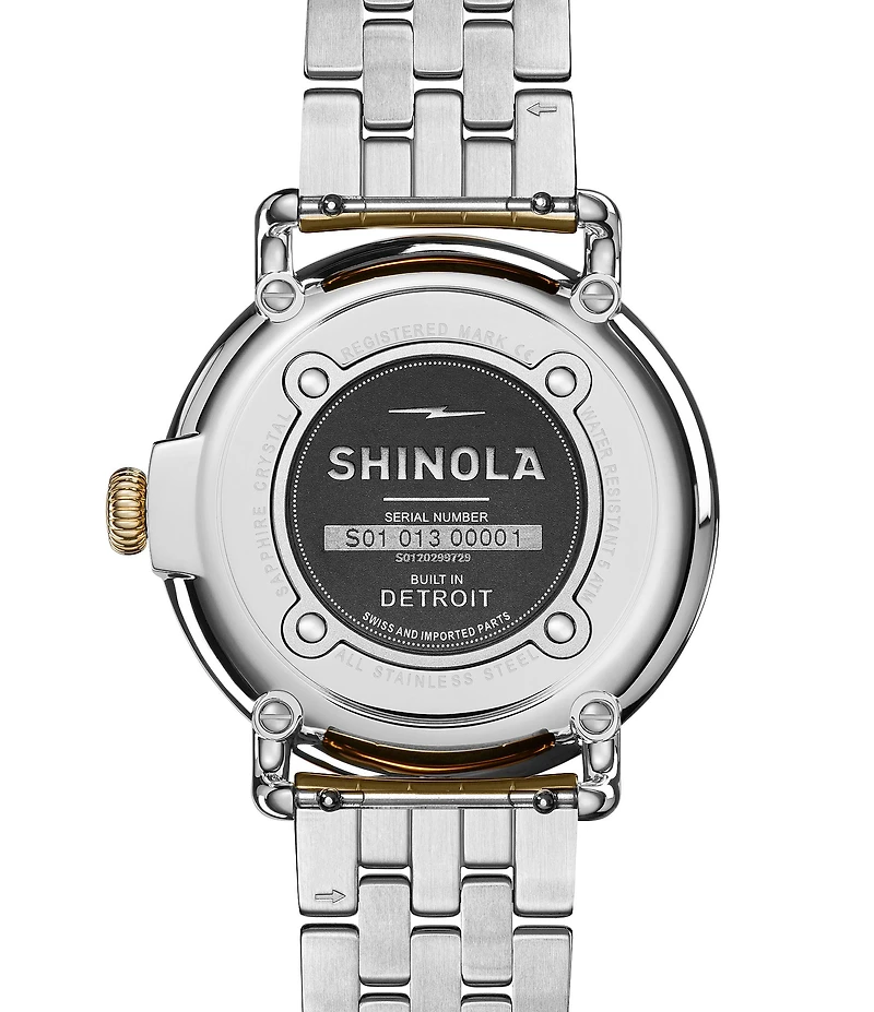 SHINOLA Men's Runwell Quartz Analog Two Tone Stainless Steel Bracelet Watch