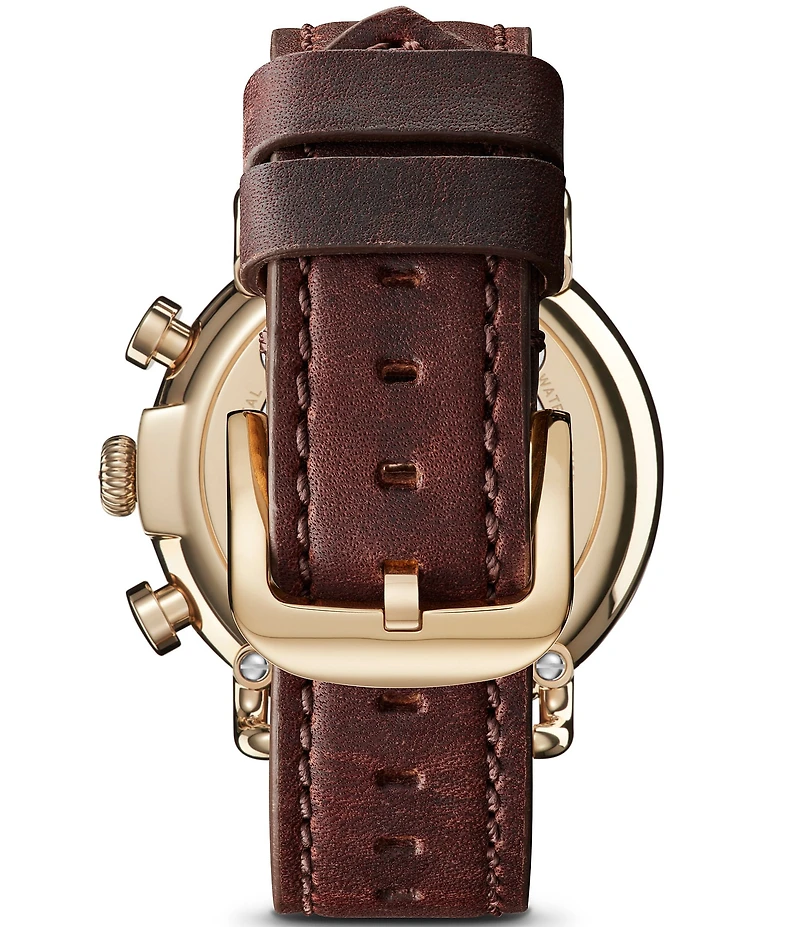 SHINOLA Men's Runwell Quartz Chronograph Brown Leather Strap Watch