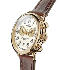SHINOLA Men's Runwell Quartz Chronograph Brown Leather Strap Watch