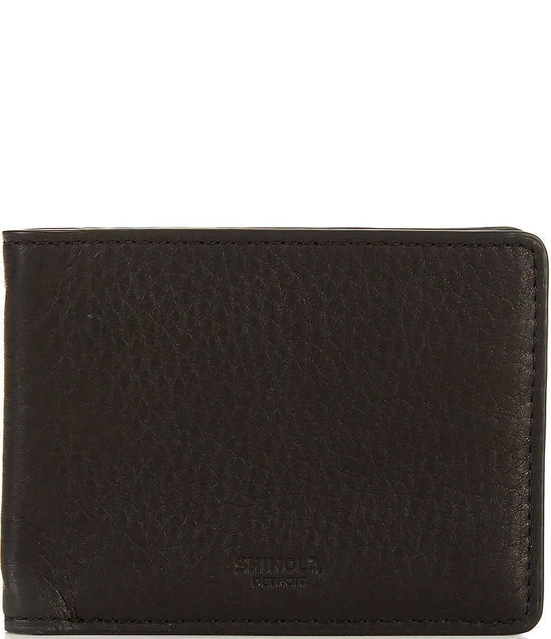 SHINOLA Slim Bifold Natural Grain Leather Wallet