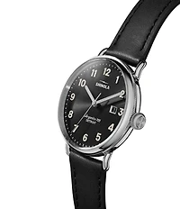 SHINOLA Unisex Canfield 3 Hand Analog Leather Strap Watch
