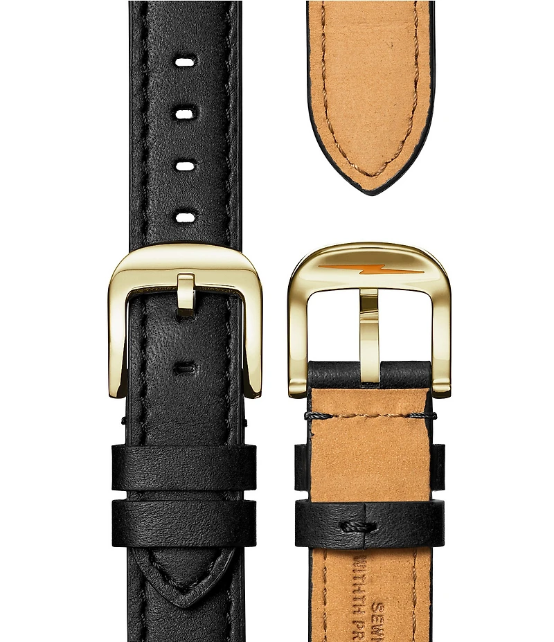 SHINOLA Unisex Canfield Quartz Analog Black Leather Strap Watch