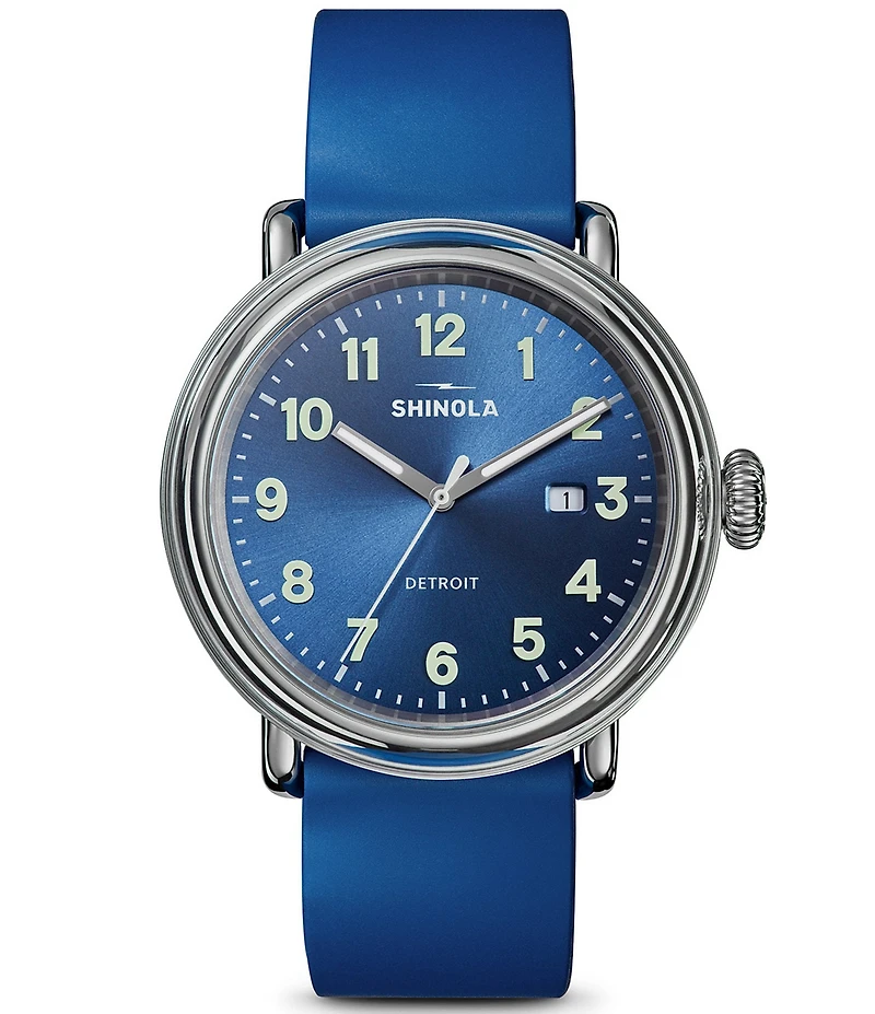 SHINOLA Unisex Detrola Quartz Analog Rubber Strap Watch