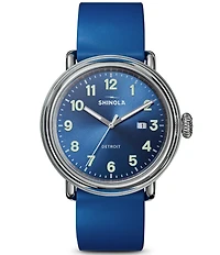 SHINOLA Unisex Detrola Quartz Analog Rubber Strap Watch