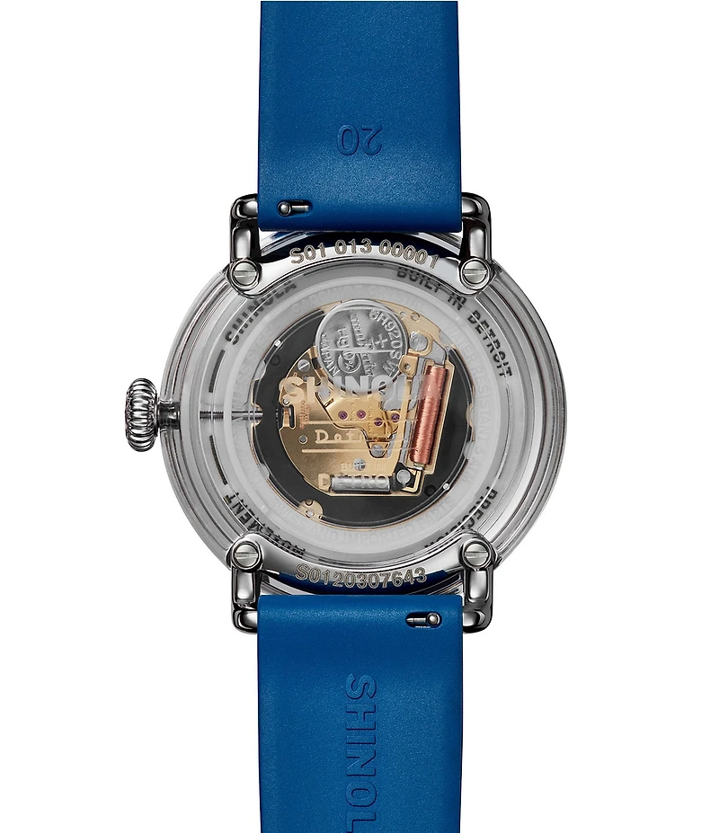 SHINOLA Unisex Detrola Quartz Analog Rubber Strap Watch