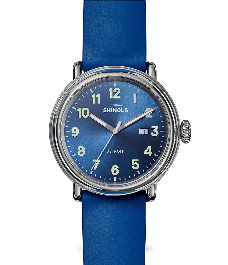 SHINOLA Unisex Detrola Quartz Analog Rubber Strap Watch