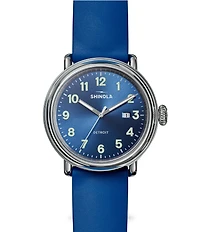 SHINOLA Unisex Detrola Quartz Analog Rubber Strap Watch