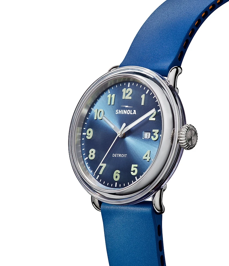 SHINOLA Unisex Detrola Quartz Analog Rubber Strap Watch