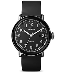 SHINOLA Unisex Detrola Quartz Analog Rubber Strap Watch
