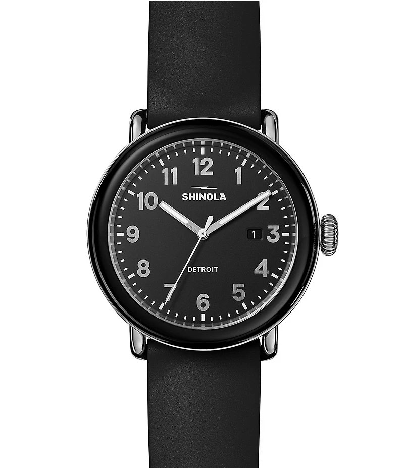 SHINOLA Unisex Detrola Quartz Analog Rubber Strap Watch