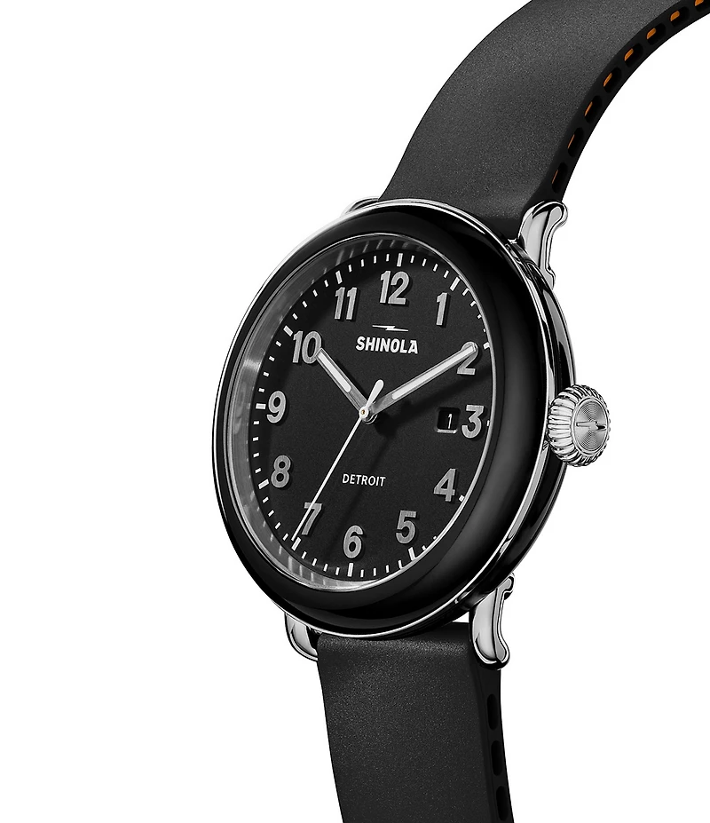 SHINOLA Unisex Detrola Quartz Analog Rubber Strap Watch