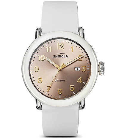 SHINOLA Unisex Detrola Quartz Analog Rubber Strap Watch