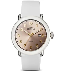 SHINOLA Unisex Detrola Quartz Analog Rubber Strap Watch
