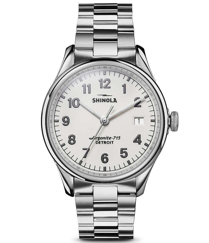 SHINOLA Unisex Vinton Quartz Analog Stainless Steel Bracelet Watch