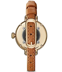 SHINOLA Women's Birdy Moon Phase Quartz Automatic Tan Leather Strap Watch