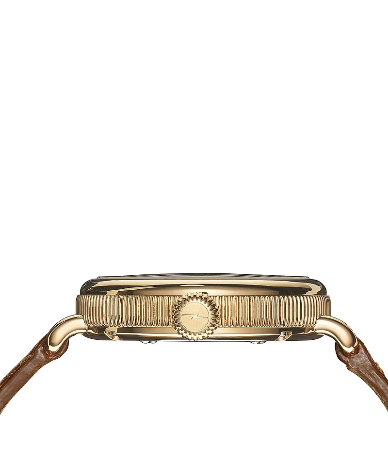 SHINOLA Women's Birdy Moon Phase Quartz Automatic Tan Leather Strap Watch
