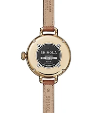 SHINOLA Women's Birdy Moon Phase Quartz Automatic Tan Leather Strap Watch