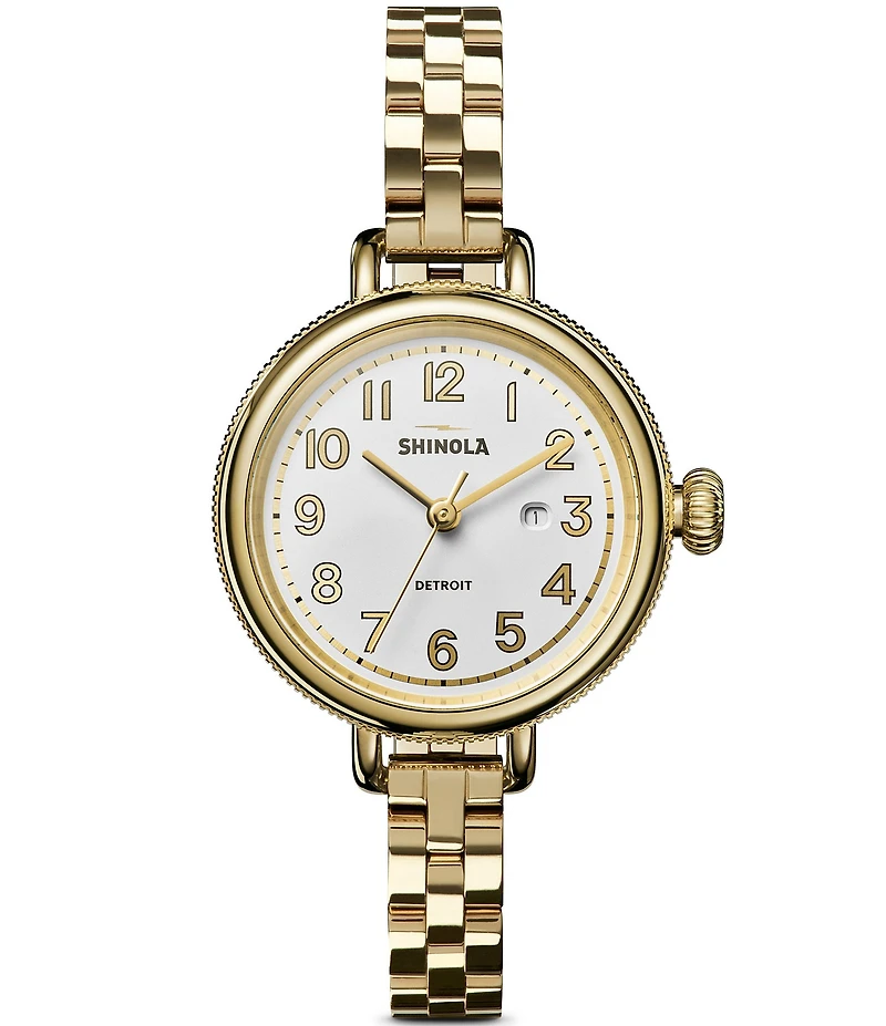 SHINOLA Women's Birdy Quartz Analog Gold Tone Stainless Steel Bracelet Watch