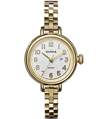 SHINOLA Women's Birdy Quartz Analog Gold Tone Stainless Steel Bracelet Watch