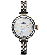 SHINOLA Women's Birdy Quartz Analog Two Tone Stainless Steel Bracelet Watch