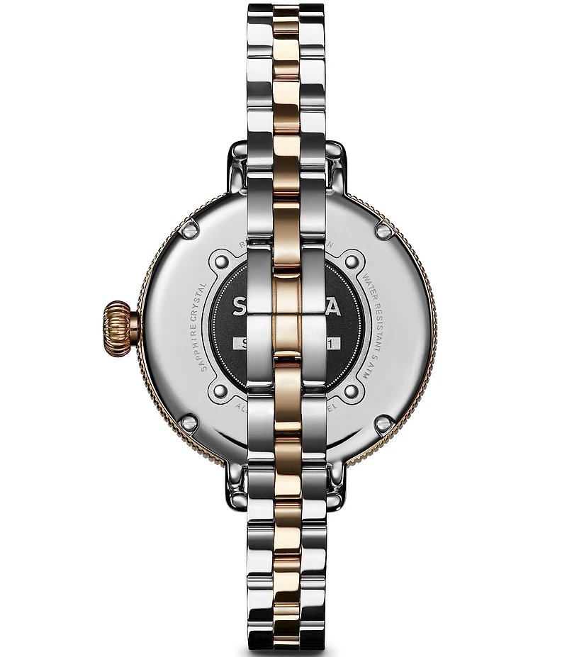 SHINOLA Women's Birdy Quartz Analog Two Tone Stainless Steel Bracelet Watch