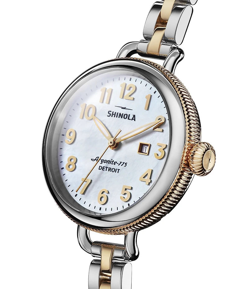 SHINOLA Women's Birdy Quartz Analog Two Tone Stainless Steel Bracelet Watch