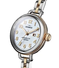SHINOLA Women's Birdy Quartz Analog Two Tone Stainless Steel Bracelet Watch