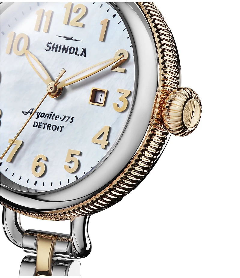 SHINOLA Women's Birdy Quartz Analog Two Tone Stainless Steel Bracelet Watch