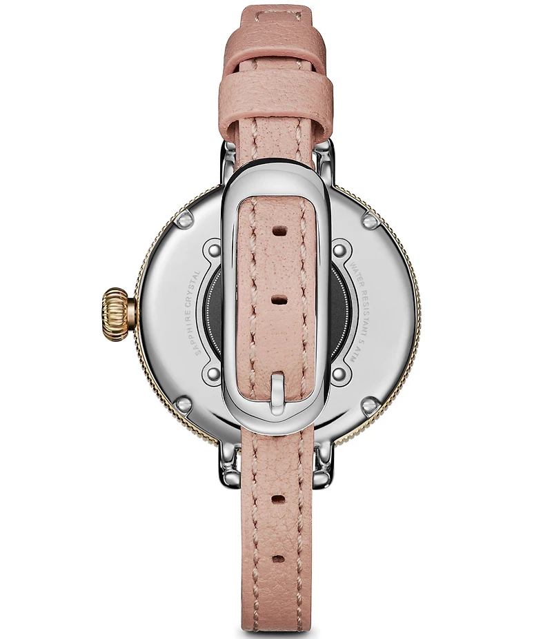 SHINOLA Women's Birdy Quartz Automatic Light Pink Leather Strap Watch