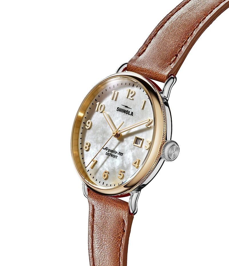 SHINOLA Women's Canfield Quartz Analog Leather Strap Watch
