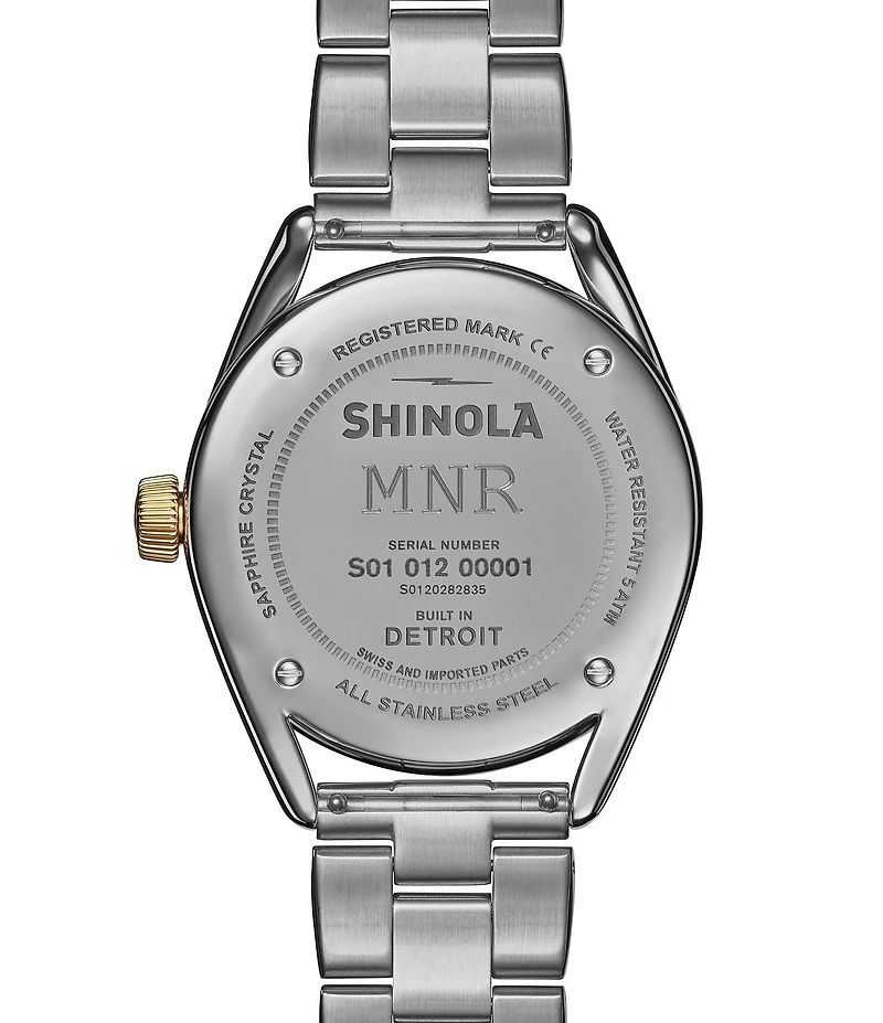 SHINOLA Women's Derby 505 Quartz Analog Two Tone Stainless Steel Bracelet Watch