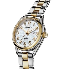 SHINOLA Women's Derby 505 Quartz Analog Two Tone Stainless Steel Bracelet Watch