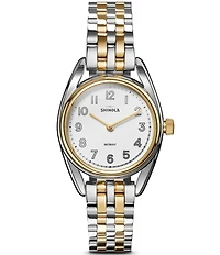 SHINOLA Women's Derby Quartz Light Analog Two Tone Stainless Steel Bracelet Watch