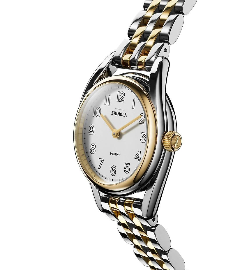 SHINOLA Women's Derby Quartz Light Analog Two Tone Stainless Steel Bracelet Watch