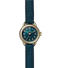 SHINOLA Women's Runabout Quartz Analog Green Leather Strap Watch
