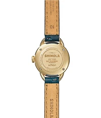 SHINOLA Women's Runabout Quartz Analog Green Leather Strap Watch