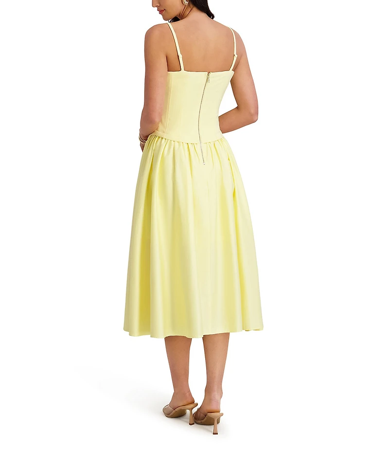 SIENA Drop Waist Square Neck Midi Dress