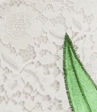 SIENA Embroidered Lace Floral Off-The-Shoulder Midi Dress