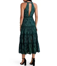SIENA Heavy Lace V Neck Midi Dress