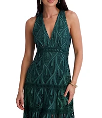 SIENA Heavy Lace V Neck Midi Dress
