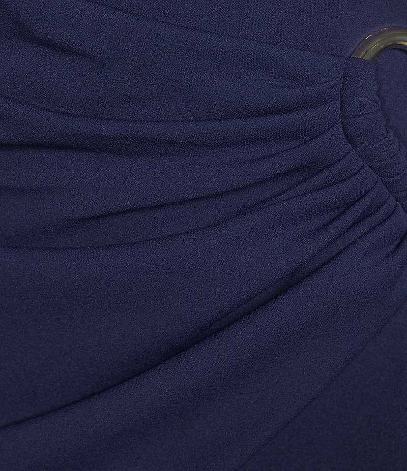 SIENA Keyhole Hardware Ruched Scuba Mini Dress